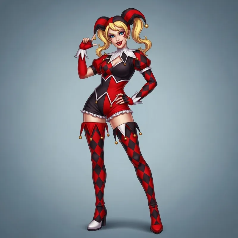 Harley Quinn - Playful Female Jester with Bold Style