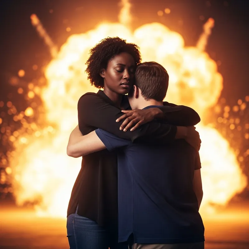 Courageous Woman Shields Friend from Explosion