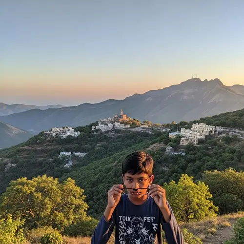 Panoramic Views of Mount Abu | Picturesque Scene with Young South Asian Boy