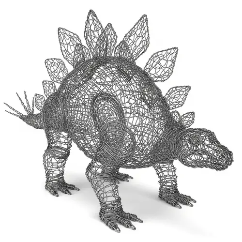 Stegosaurus Chicken Wire Sculpture | Dinosaur Artwork