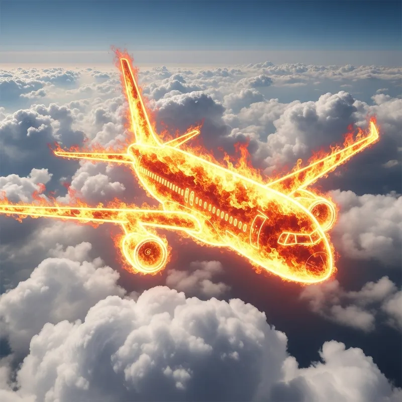 Majestic Fire Plane | Mesmerizing Sky Beauty
