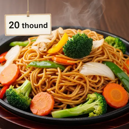 Delicious Fried Noodles with Fresh Vegetables | $20,000 Offer