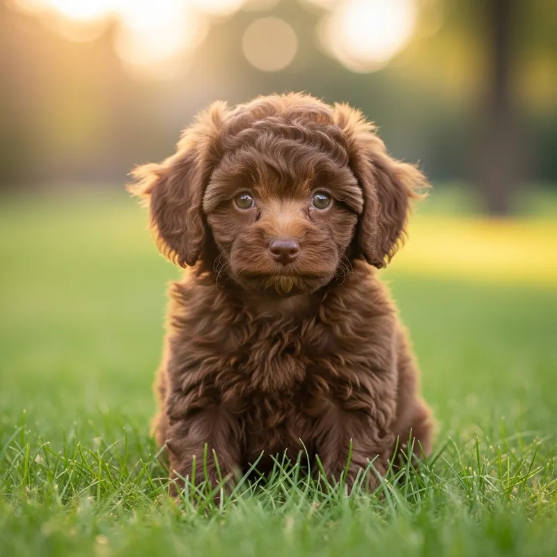 Cute Teacup Poodle Enjoying Sunny Day in Green Park