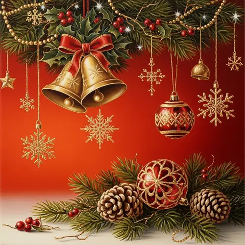 Serene Christmas Scene in Classic Oil Painting Style