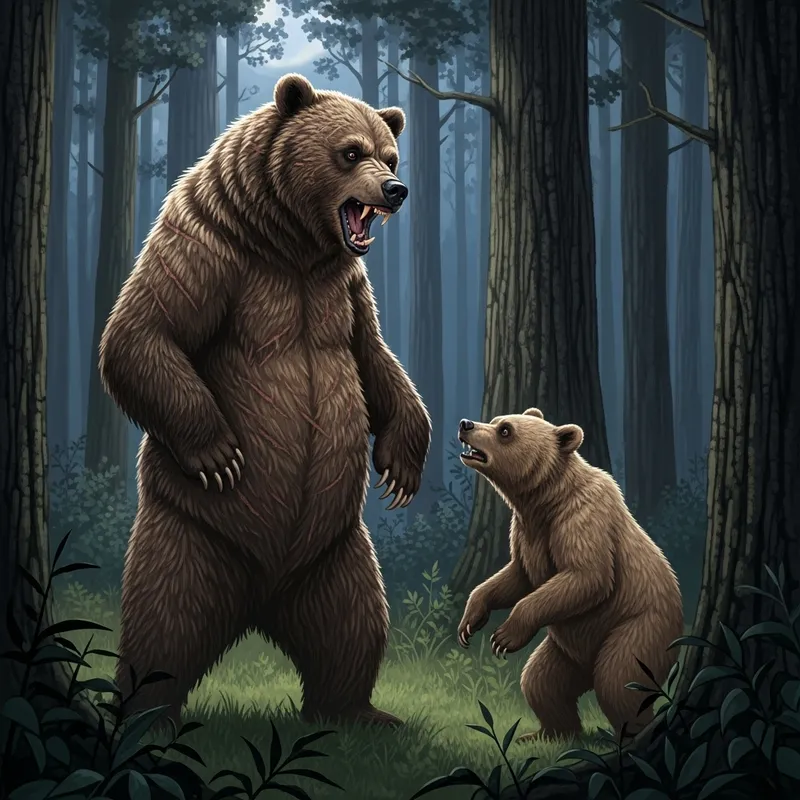 Menacing Grizzly Bear Wildlife Intimidation