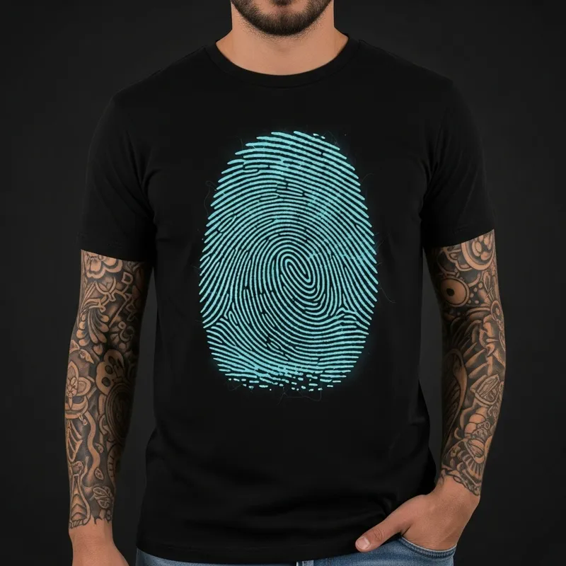 Mysterious Fingerprint T-Shirt Design | Horror & Intrigue