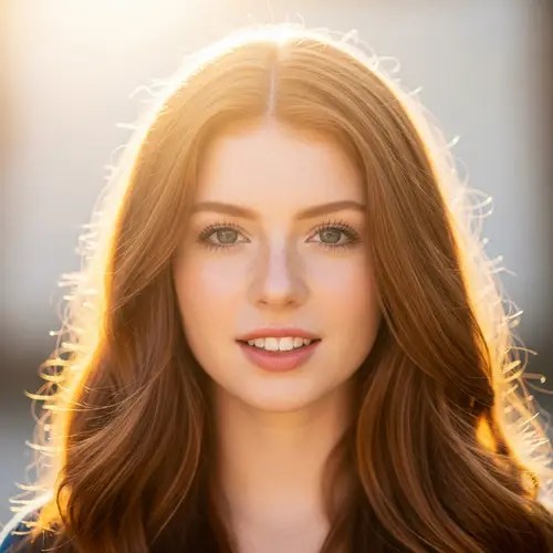Captivating Portrait of a Beautiful Young Woman with Long Red Hair