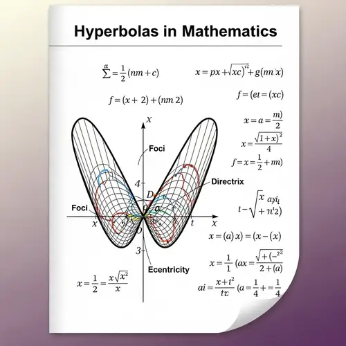 Hyperbolas in Mathematics: Detailed Cover Page Design