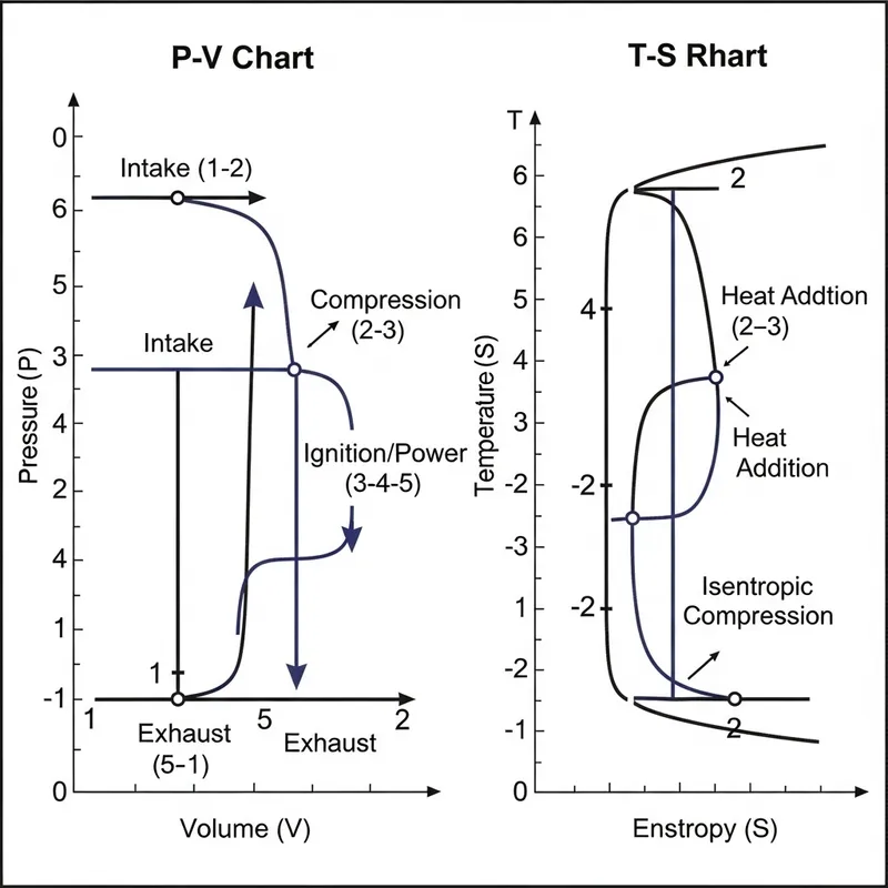 Deriving Otto Cycle Efficiency | P-V and T-S Chart Analysis Deriving Otto Cycle Efficiency | P-V and T-S Chart Analysis