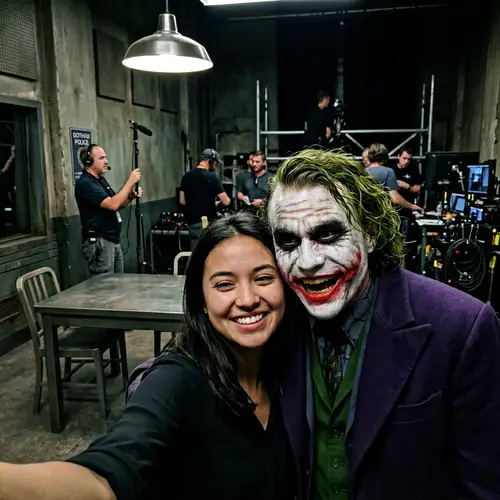 Selfie with The Joker on Dark Knight Set