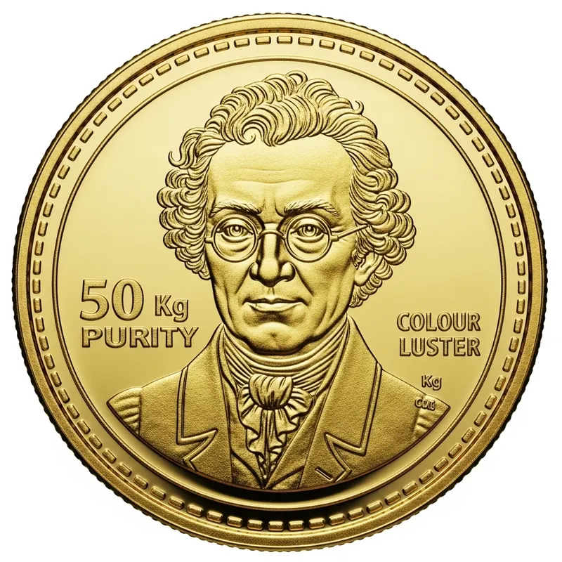 Gleaming Gold Coin with Historic Figure Design
