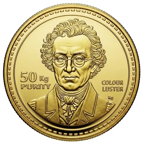 Gleaming Gold Coin with Historic Figure Design
