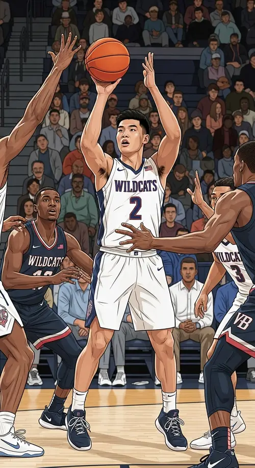 Dynamic Basketball Illustration: Reed Sheppard's Impact on Kentucky Wildcats