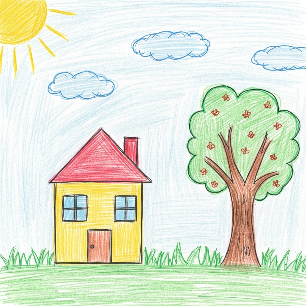 Simple Kid Art: Childlike Drawing | Lack of Enthusiasm | AI Art Generator |  Easy-Peasy.AI, image size:1024x1024