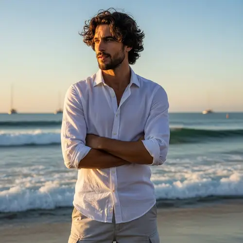 Tall Man with Curly Hair