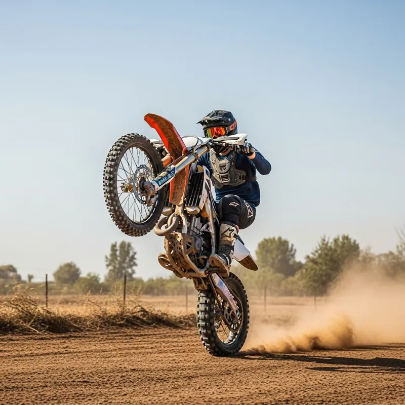 Dirt Bike Rear Wheel Stunt in Motocross Adventure