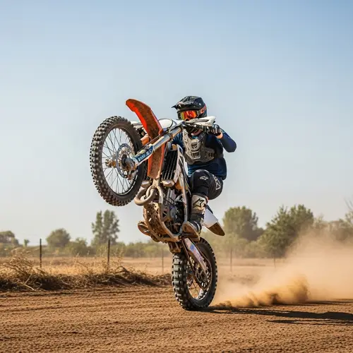 Dirt Bike Rider Performs Thrilling Wheelie | Motocross Adventure