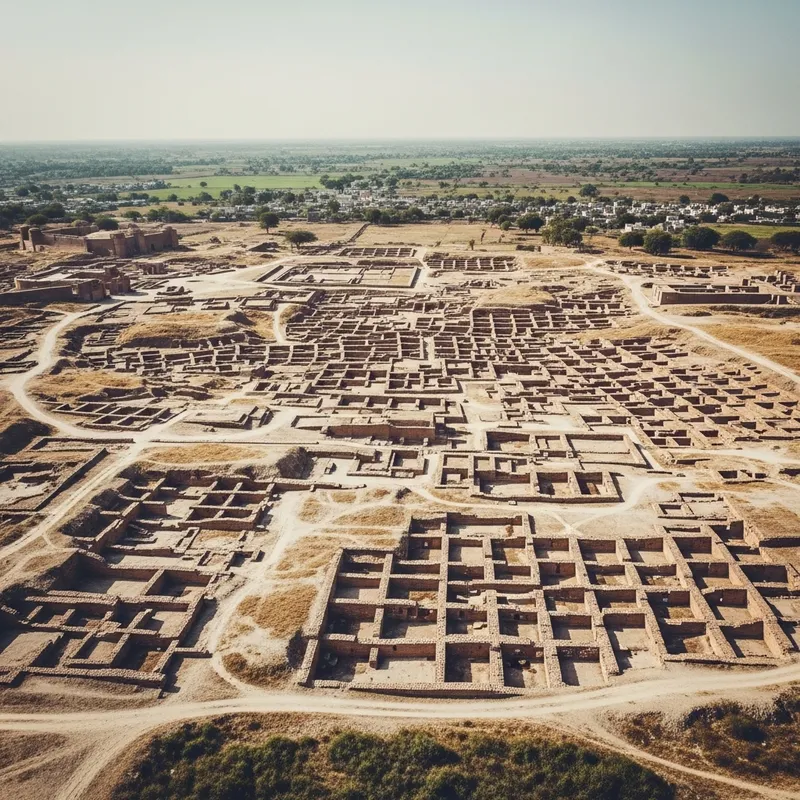 Harappa Archaeological Ruins Aerial View