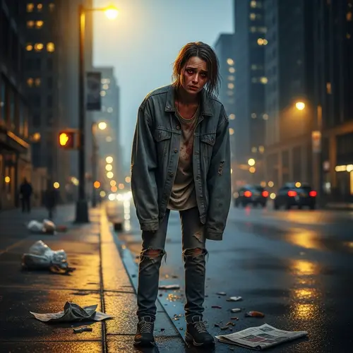 Impactful Image: Woman Depicting Harsh Reality of Drug Addiction