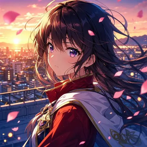 Vibrant Anime Portrait of a Young Heroine