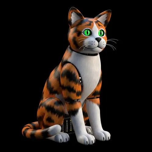 Realistic Animatronic Cat with Fluid Movements