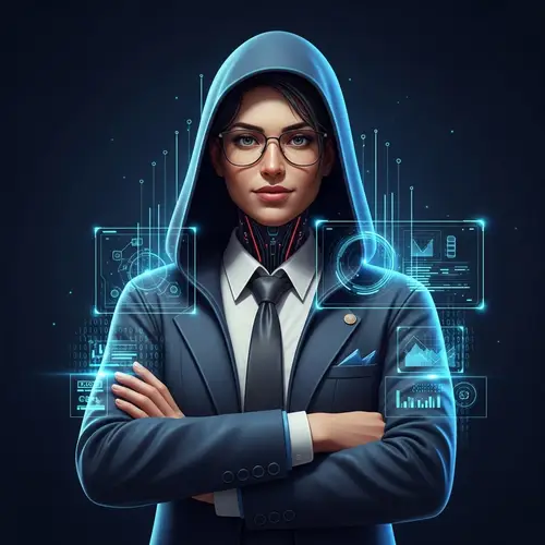 Professional Cyber Security Avatar for Confidence and Intelligence