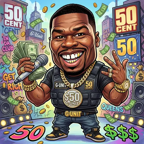 50 Cent Funny Caricature - Hilarious Art