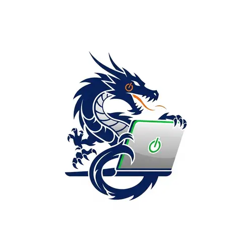 Modern Dragon Logo Design | Electronic Goods Emblem