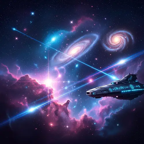 Cosmic Galaxy Scene - Dreamy Space Artwork