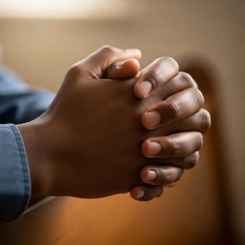 Black Man in Prayer: Spiritual Image of Devotion