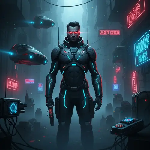 Sci-Fi Noir Setting with Salaar: Futuristic and Enigmatic