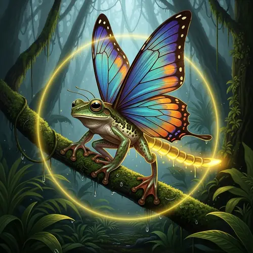 Genetically Modified Organism with Frog Body and Butterfly Wings
