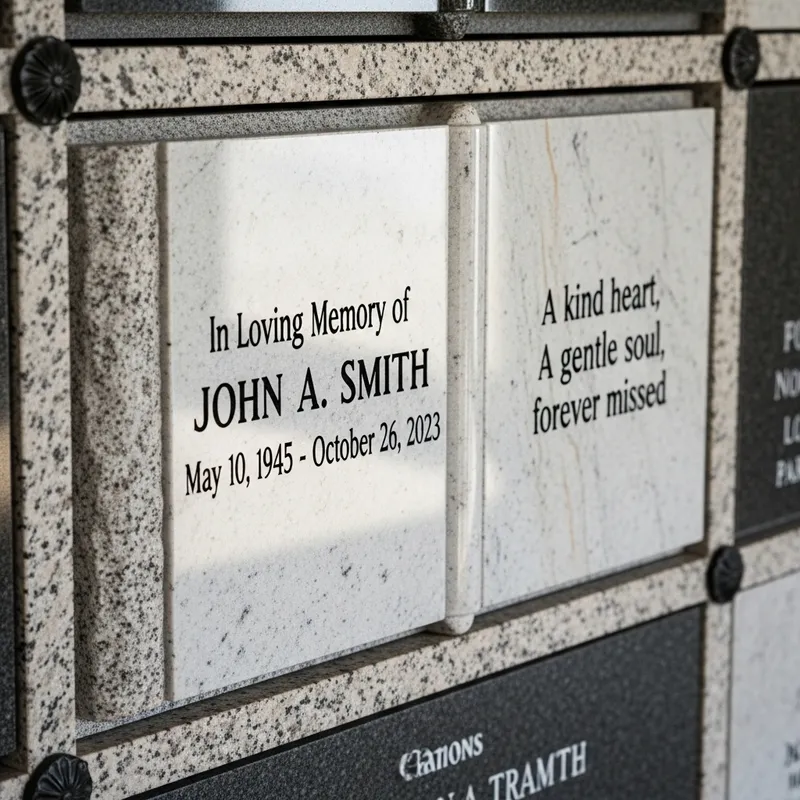 Realistic Stone Book Memorial Plate in Columbarium Realistic Stone Book Memorial Plate in Columbarium
