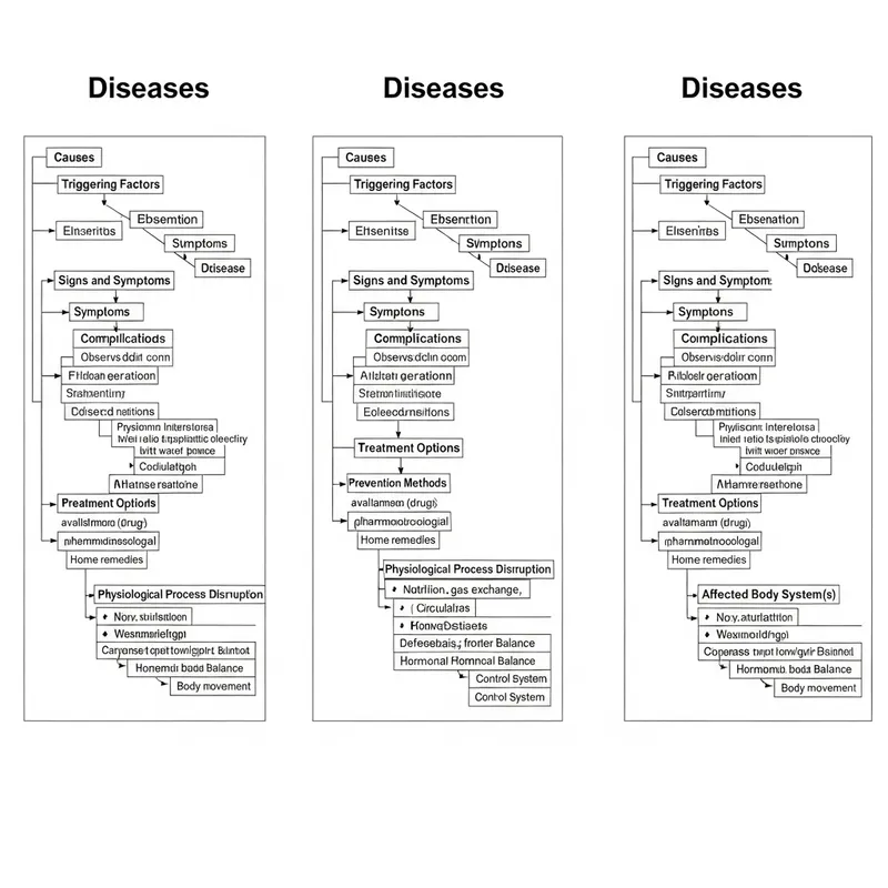 Impact of Three Diseases on Body Systems | Concept Map