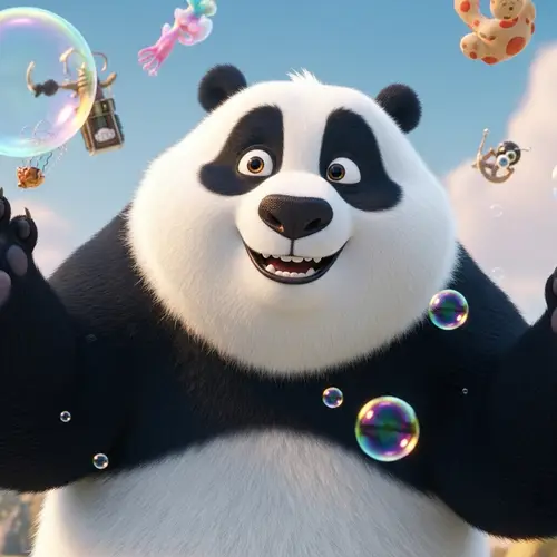 Happy Panda | Disney Surreal - Joyful Animated Movie-Inspired Image