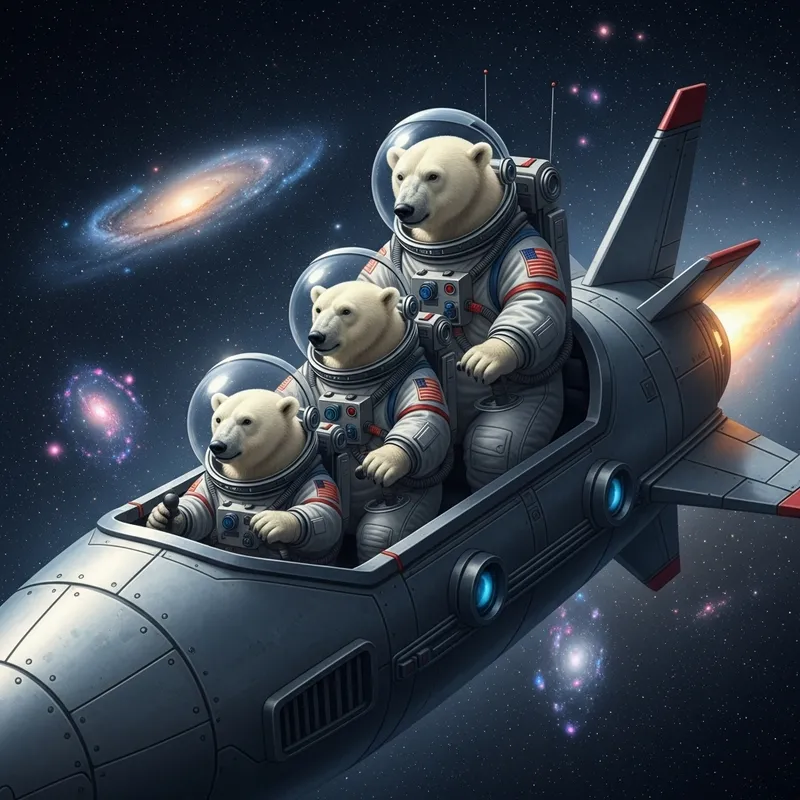 Polar Bears Fly in a Rocket: A Space Adventure
