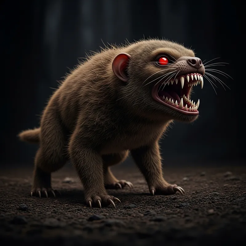 Terrifying Forest Creature - Menacing Monochromatic Image