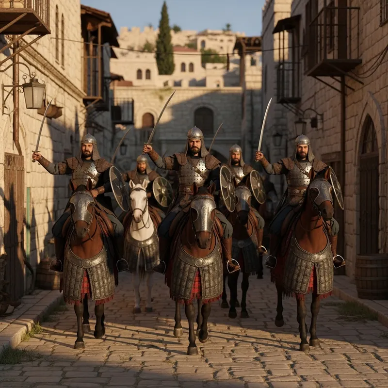 Epic Muslim Horse Riders in Historic Jerusalem