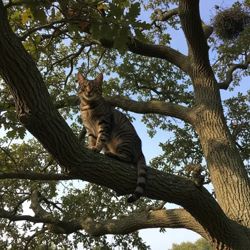 Create a Cat in a Tree - Serene Outdoor Scene