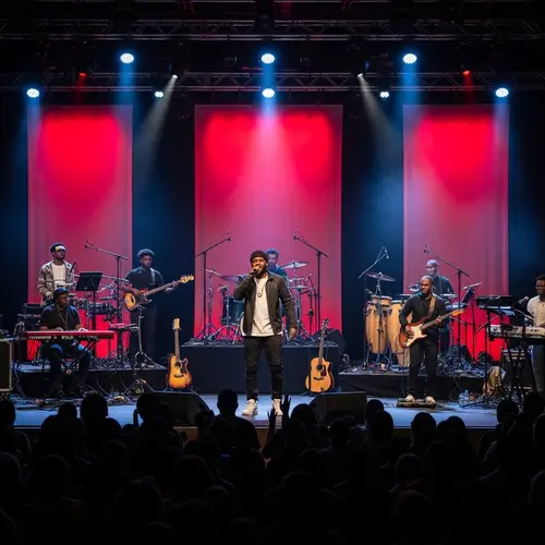 Energetic Rap Show on Dimly Lit Stage | Diverse & Expressive Music