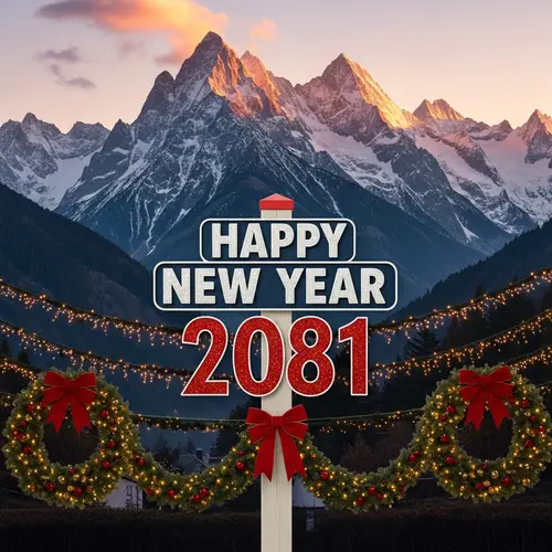 New Year 2081 Celebration in Majestic Mountains