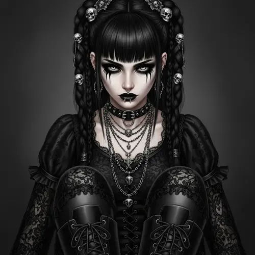 Goth Girl with Intriguing Style | Dark, Lacey Clothing & Skull Accessories