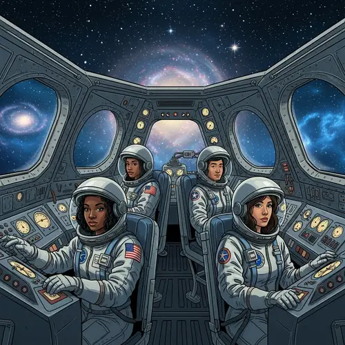 Galactic Journey: Retro-Futuristic Space Adventure