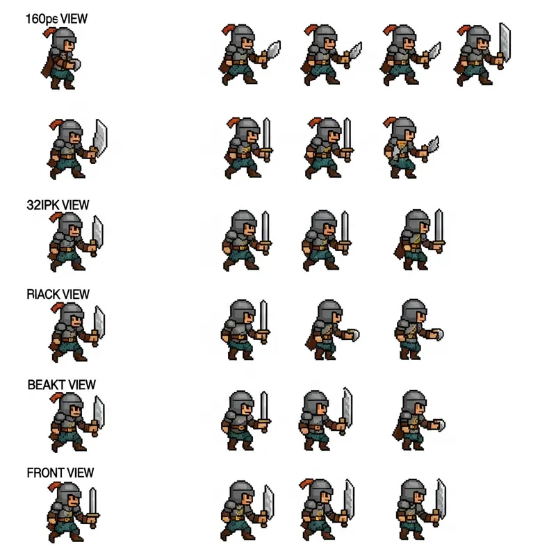 Dungeons & Dragons Pixel Art Sprite Sheet