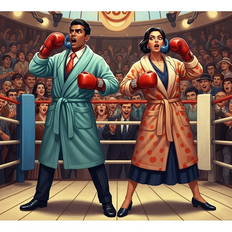 Dynamic Sales Showdown in Vibrant Boxing Ring Dynamic Sales Showdown in Vibrant Boxing Ring