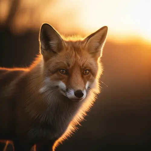 Majestic Red Fox in Golden Sunset | Wildlife Close-up Shot