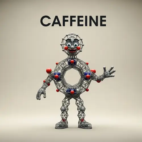 Caffeine Molecule Person | Anthropomorphic Representation