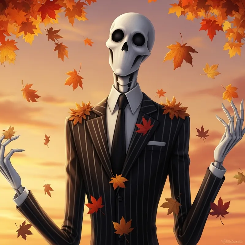 Jack Skellington Embracing Serene Autumn Solitude Jack Skellington Embracing Serene Autumn Solitude