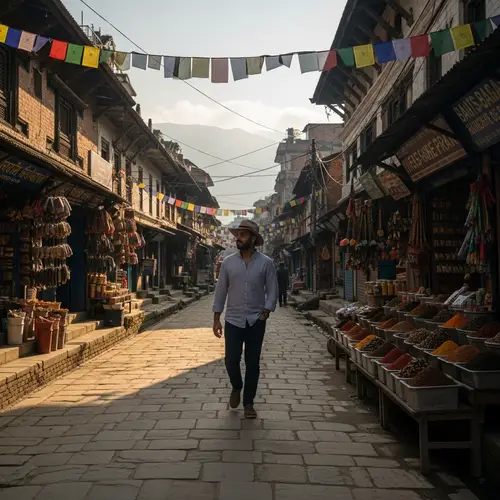Exploring the Vibrant Streets of Nepal with a Middle-Eastern Gentleman