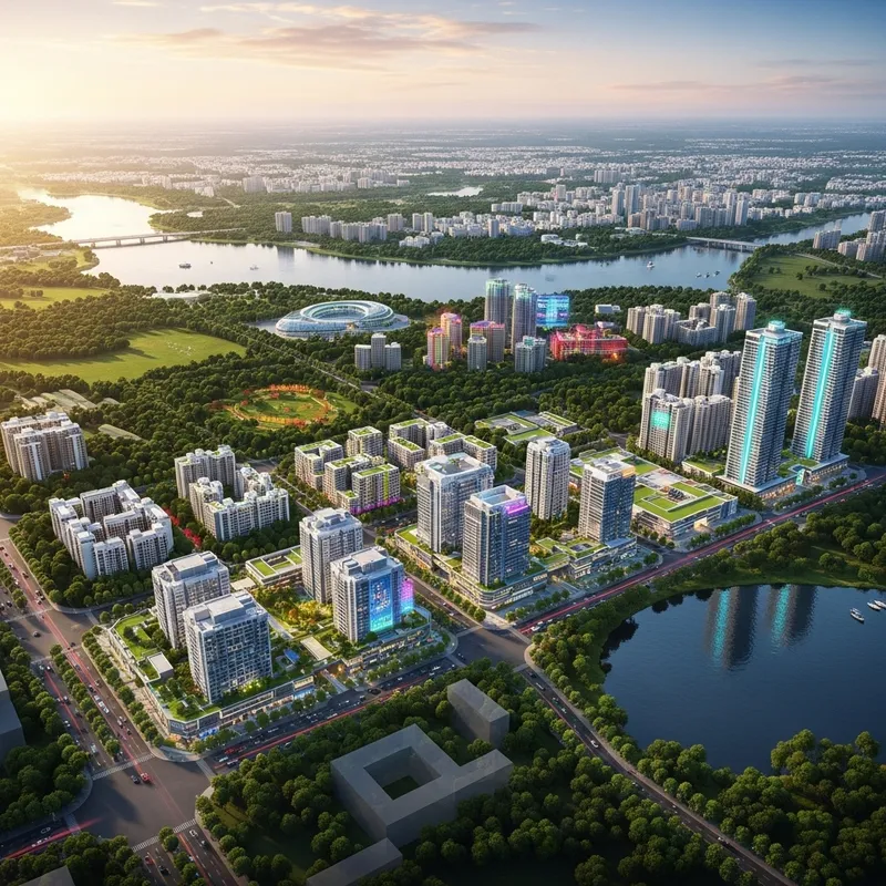 Futuristic Smart City in India | Vibrant Urban Oasis